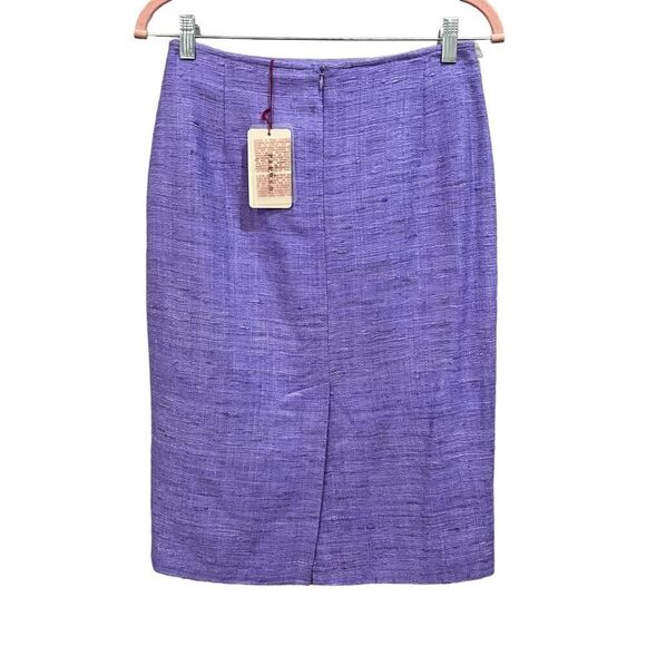 P.A.R.O.S.H. purple wild silk high waist pencil skirt NWT size 4 - Picture 5 of 13